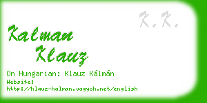 kalman klauz business card